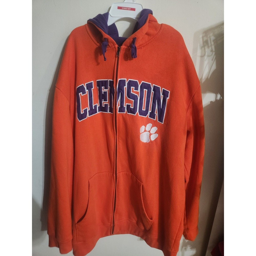 Colosseum Clemson Tigers Big & Tall Full Zip Hoodie Sweatshirt Men's Size 3XT